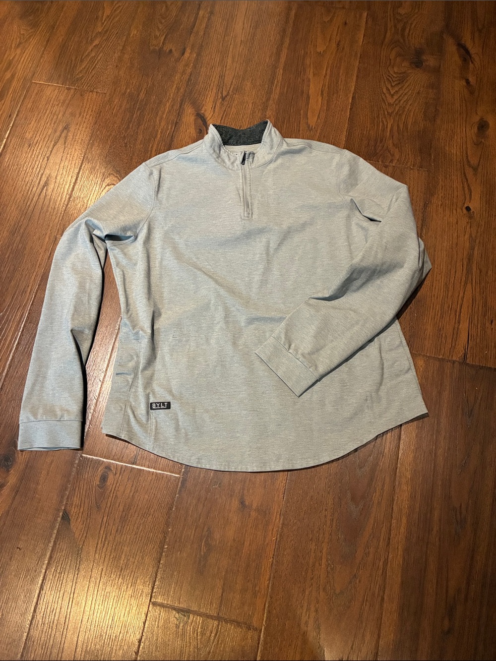 BYLT Basics Men's Heather Light Gray Quarter-Zip Pullover